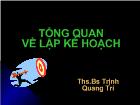 Tổng quan về lập kế hoạch