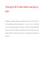 10 bí quyết để tổ chức thành công một sự kiện