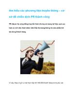 Am hiểu các phương tiện truyền thông – Cơ sở để chiến dịch PR thành công