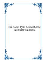 Bài giảng Phân tích hoạt động sản xuất kinh doanh