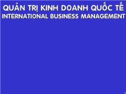 Bài giảng Tổng quan về quản trị kinh doanh quốc tế