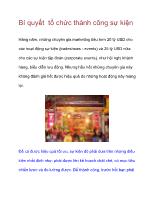 Bí quyết tổ chức thành công sự kiện