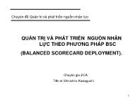 Chuyên đề Quản trị và phát triển nguồn nhân lực theo phương pháp BSC (balanced scorecard deployment)