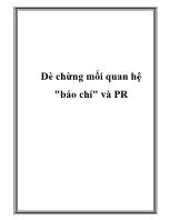 Dè chừng mối quan hệ báo chí và PR