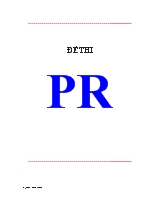 Đề thi Quan hệ công chúng PR