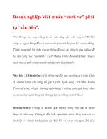 Doanh nghiệp Việt muốn “cưới vợ” phải tự “cầu hôn”
