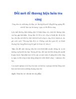 Đổi mới để thương hiệu luôn tỏa sáng