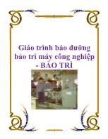 Giáo trình bảo dưỡng bảo trì máy công nghiệp - Bảo trì