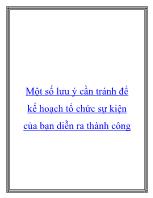 Một số lưu ý cần tránh để kế hoạch tổ chức sự kiện của bạn diễn ra thành công