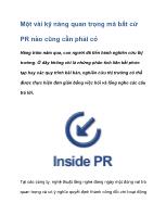 Một vài kỹ năng quan trọng mà bất cứ PR nào cũng cần phải có