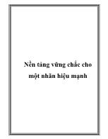 Nền tảng vững chắc cho một nhãn hiệu mạnh
