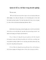 Quản lý hồ sơ, tài liệu trong doanh nghiệp