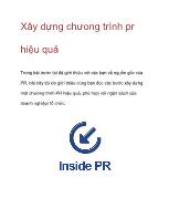 Xây dựng chưong trình PR hiệu quả