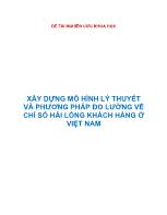 Xây dựng mô hình lý thuyết và phương pháp đo lường về chỉ số hài lòng khách hàng ở Việt Nam
