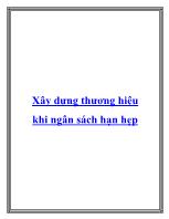 Xây dựng thương hiệu khi ngân sách hạn hẹp