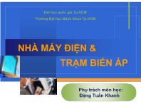 Bài giảng Nhà máy điện và trạm biến áp - Giới thiệu chung