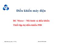 Điều khiển máy điện: DC Motor – Mô hình và điều khiển Thiết lập bộ điều khiển PID