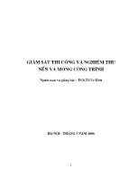 Giám sát thi công và nghiệm thu nền và móng công trình