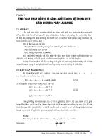 Giáo trình Vận hành hệ thống điện - Tính toán phân bố tối ưu công suất trong hệ thống điện bằng phương pháp lagrange
