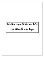 14 siêu mẹo để tối ưu hóa thẻ tiêu đề của bạn