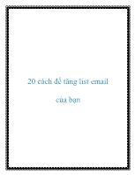 20 cách để tăng list email của bạn