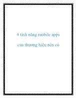 4 tính năng mobile apps của thương hiệu nên có