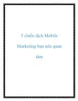 5 chiến dịch Mobile Marketing bạn nên quan tâm