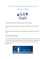 6 cách sử dụng Facebook Apps cho doanh nghiệp