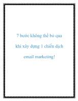 7 bước không thể bỏ qua khi xây dựng 1 chiến dịch email marketing!