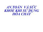 An toàn và sức khỏe khi sử dụng hóa chất