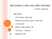 Bài giảng 2: Độc học môi trường