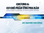 Bài giảng Cơ chế phản ứng pha rắn