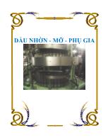 Bài giảng Dầu nhờn - Mỡ - Phụ gia