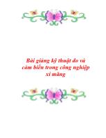 Bài giảng kỹ thuật đo và cảm biến trong công nghiệp xi măng
