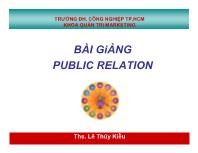 Bài giảng public relation