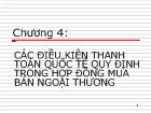 Các điều kiện thanh toán quốc tế quy định trong hợp đồng mua bán ngoại thương