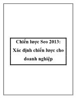 Chiến lược Seo 2013: Xác định chiến lược cho doanh nghiệp