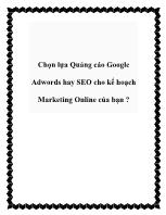 Chọn lựa Quảng cáo Google Adwords hay SEO cho kế hoạch Marketing Online của bạn ?