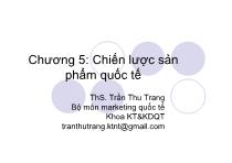 Chương 5: Chiến lược sản phẩm quốc tế