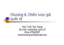 Chương 6. Chiến lược giá quốc tế