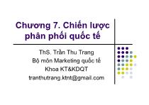 Chương 7. Chiến lược phân phối quốc tế