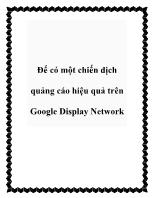 Để có một chiến dịch quảng cáo hiệu quả trên Google Display Network