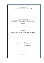 Đề tài Thuyết minh đổi mới phương pháp giảng dạy Môn học: hệ thống thông tin công nghiệp