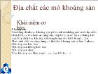 Địa chất các mỏ khoáng sản