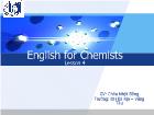 English for Chemists - Lesson 4