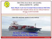 Giao nhận vận chuyển hàng hóa bằng container