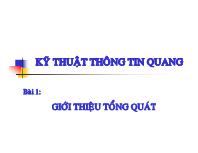 Giáo trình Kỹ thuật thông tin quang