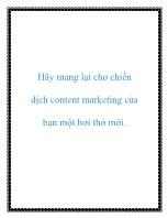 Hãy mang lại cho chiến dịch content marketing của bạn một hơi thở mới