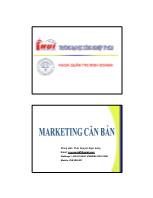 Marketing căn bản Chương 1: Nhập môn