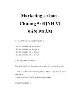 Marketing cơ bản -Chương 5: Định vị sản phẩm